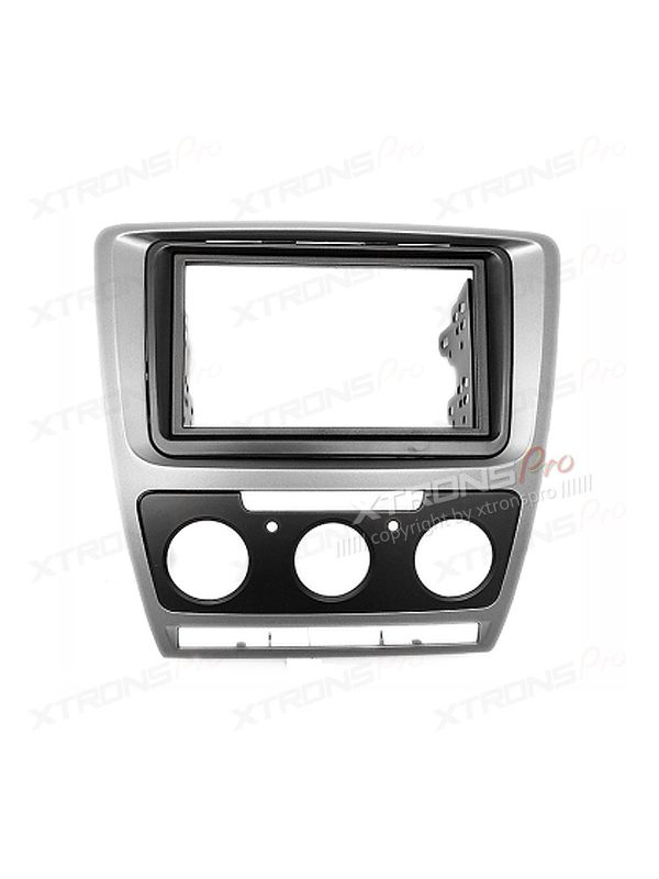 Double Din Car Stereo Radio Grey Fascia Panel Adapter Fitting Kit for SKODA Octavia 2008-2013 ( Manual Air-conditioning )
