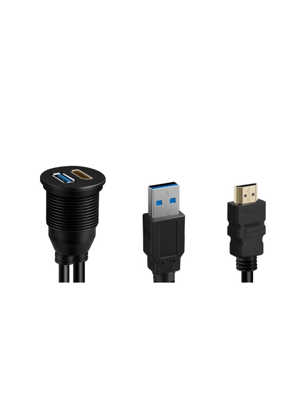 3 Metre USB 3.0 HDMI Flush Mount Extension Cable| AKHDMIUSB01