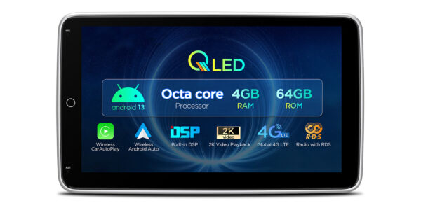 Single DIN | Android / iPhone | Octa Core | 4GB RAM & 64GB ROM | Rotatable QLED Display | Global 4G LTE Solution | DX120L