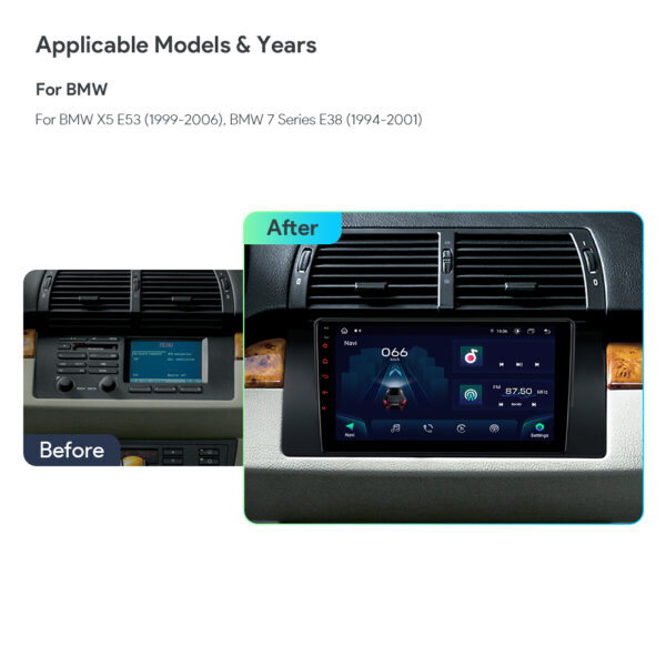 BMW | X5 E53 | Android / iPhone | Octa Core | 4GB RAM & 64GB ROM | Global 4G LTE Solution | IAP9253BS