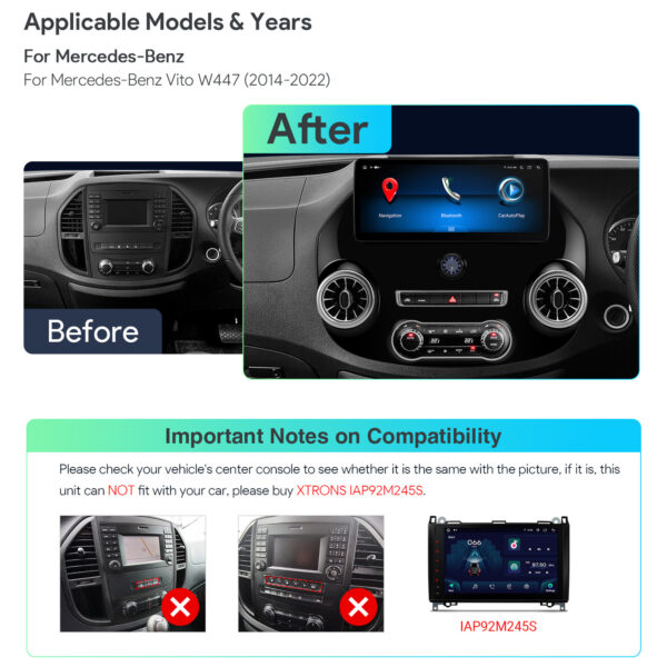 Mercedes-Benz |  Vito W447 |  Android OS | Octa Core | 4GB RAM & 64GB ROM | Global 4G LTE Solution | IA24M447S