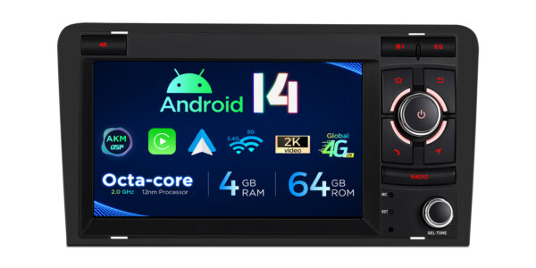 Audi A3 | Android 14 | Octa Core | 4GB RAM & 64GB ROM | Global 4G LTE Solution | PX74A3AL