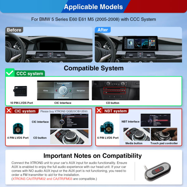 BMW | 5 series | Android OS & OEM System | Qualcomm 680 | Octa Core | 8GB RAM & 128GB ROM | QGB23CCB12E60