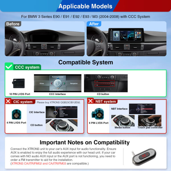 BMW | 3 series | Android OS & OEM System | Qualcomm 680 | Octa Core | 8GB RAM & 128GB ROM | QGB23CCB12E92