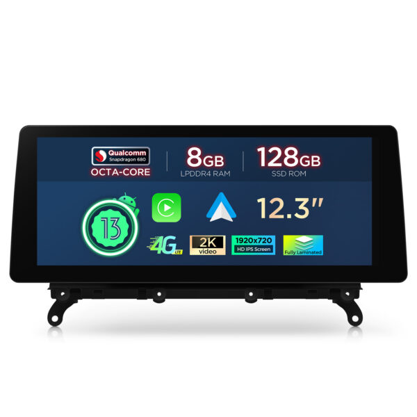 BMW | X3 | Android OS & OEM System | Qualcomm 680 | Octa Core | 8GB RAM & 128GB ROM | QGB23EVB12X3
