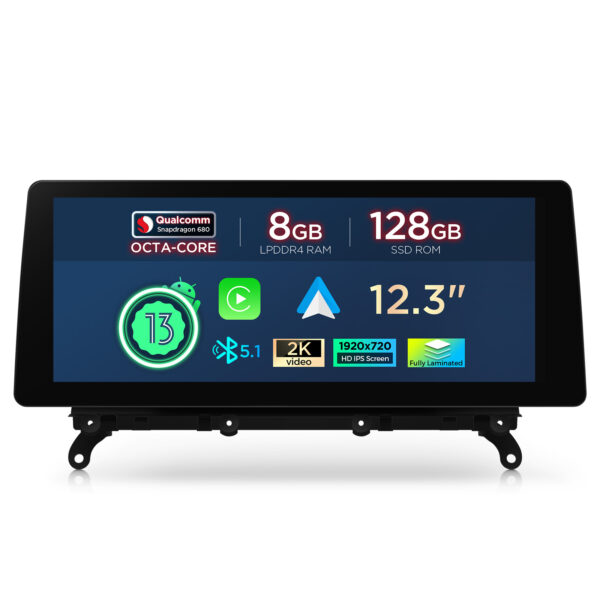 BMW | X3 | Android OS & OEM System | Qualcomm 680 | Octa Core | 8GB RAM & 128GB ROM | QGB23EVB12X3