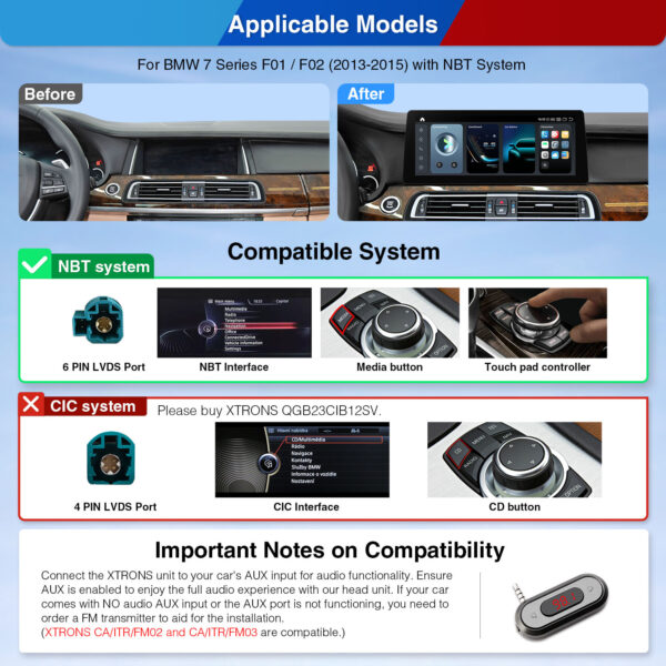 BMW | 7 series | Android OS & OEM System | Qualcomm 680 | Octa Core | 8GB RAM & 128GB ROM | QGB23NB12SV