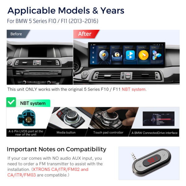 BMW | 5 Series | Android OS & OEM system | Octa-core | 8GB RAM & 128GB ROM | Global 4G LTE | QLBH44FVNB